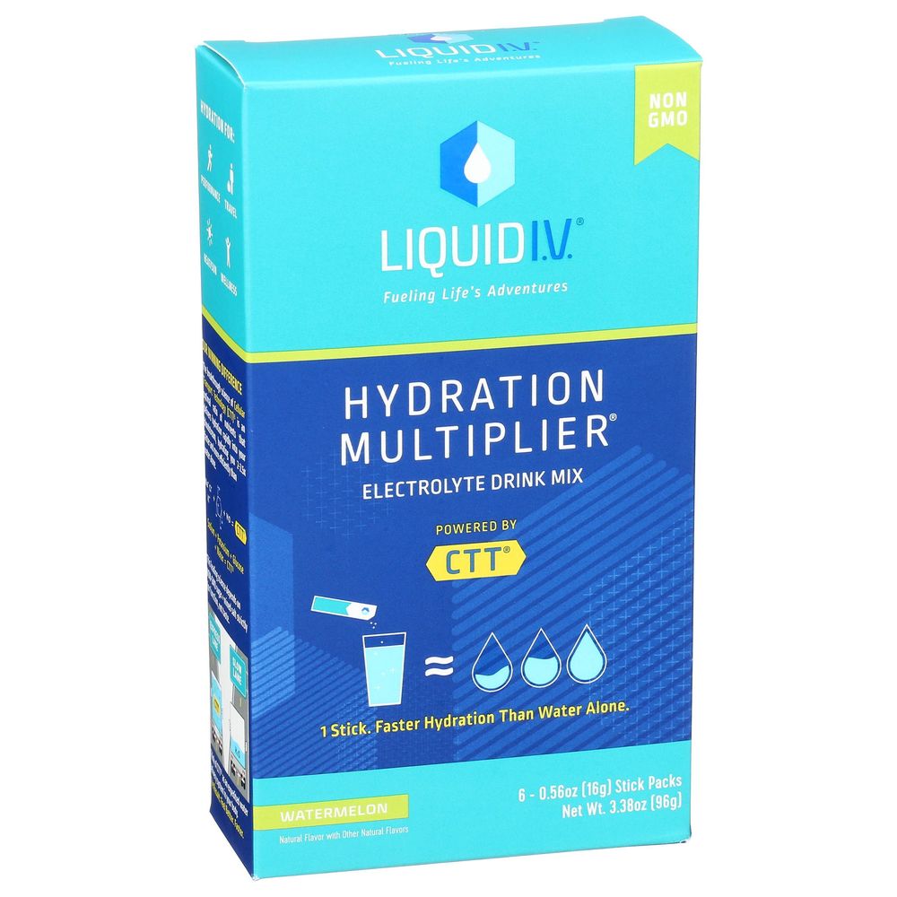 Liquid I.V Hydration Multiplier Watermelon Electrolyte Drink Mix, 6 count