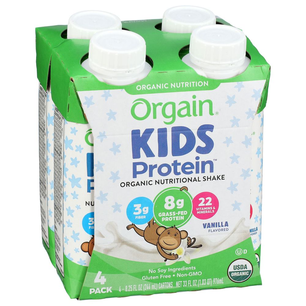 Orgain Kids Protein Organic Vanilla Nutritional Shake, 33 Fluid Ounce -- 4 per case