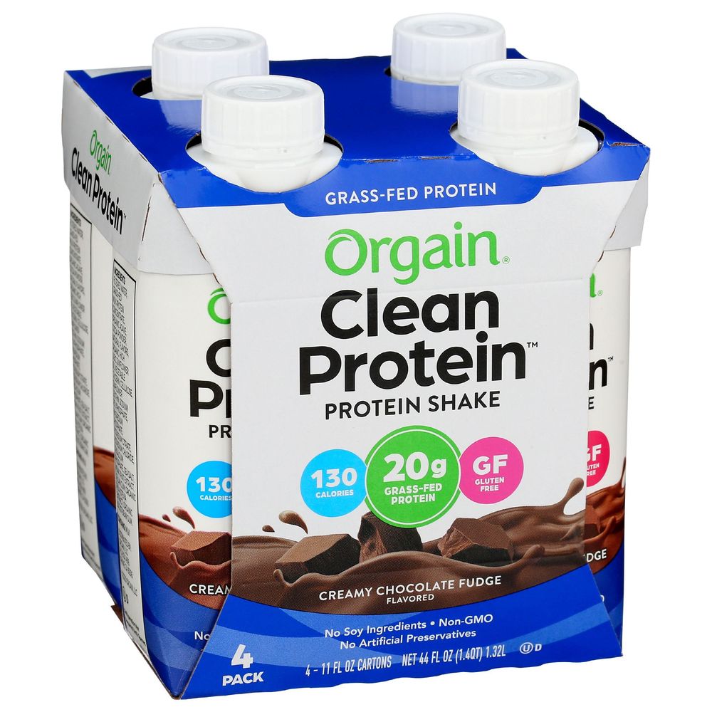 Orgain Creamy Chocolate Fudge Clean Protein Shake, 44 Fluid Ounce -- 3 per case