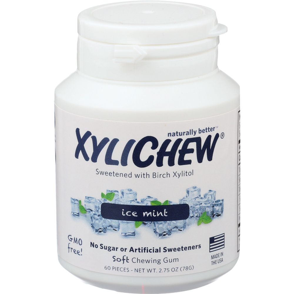 Xylichew Sugar Free Ice Mint Chewing Gum, 60 Count -- 4 Per Case