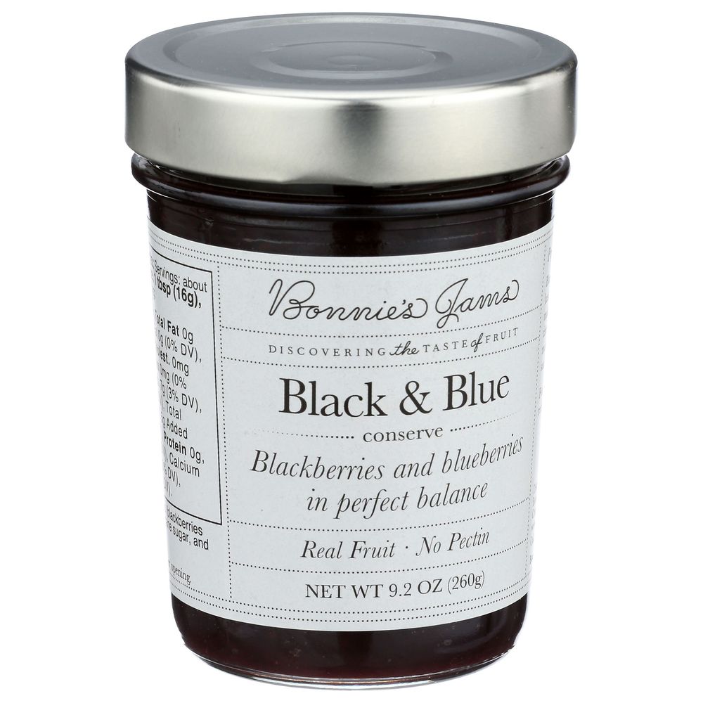 Bonnies Jams Black And Blue Conserve, 8.75 Ounce -- 6 Per Case