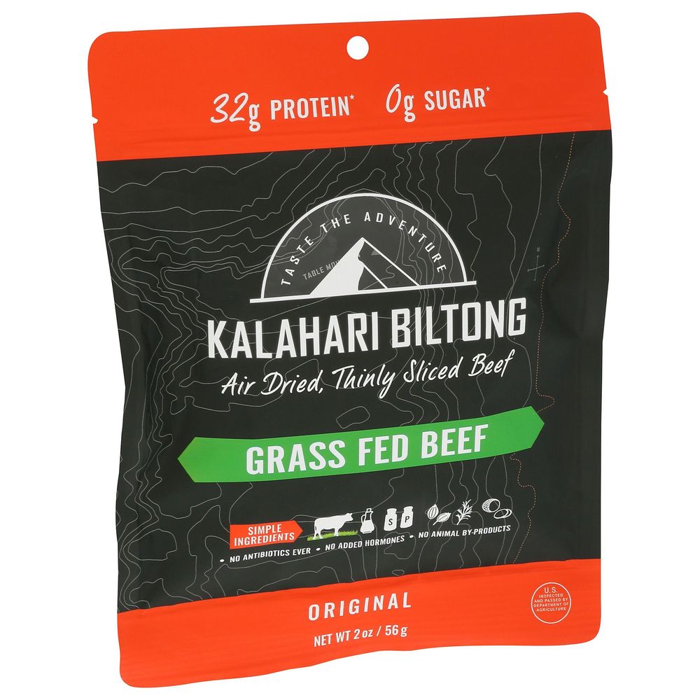 Kalahari Biltong Original Beef Air Dried Thinly Sliced Beef, 2 Ounce -- 8 Per Case