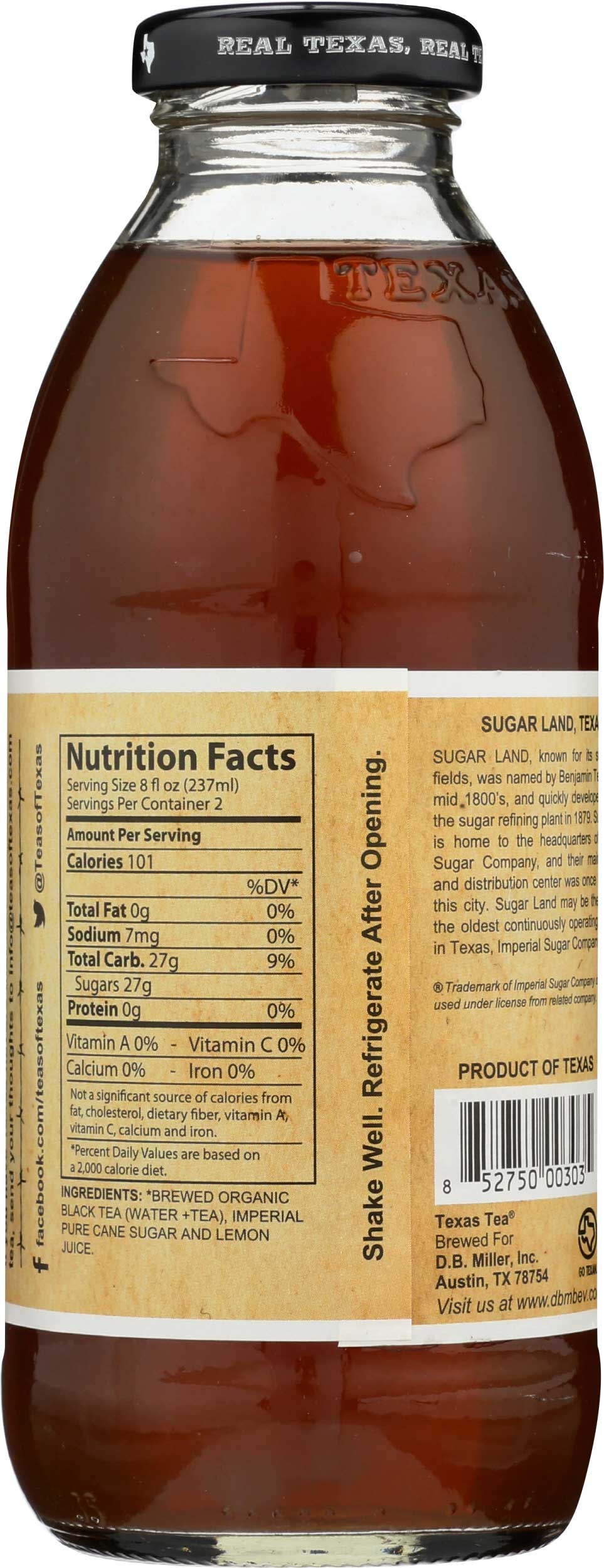 Texas Tea Sugar Land Sweet Tea, 16 Fluid Ounce -- 12 Per Case