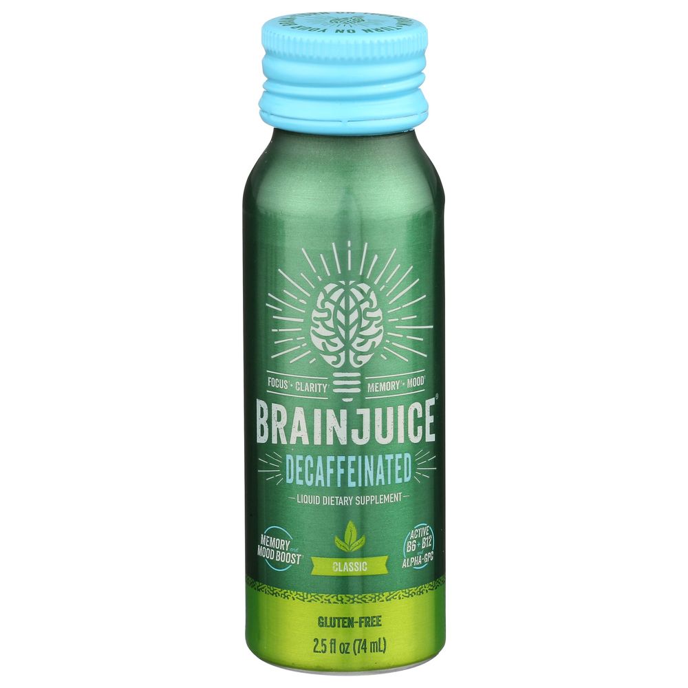 Brain Juice Decaffeinated Classic Liquid Dietary Supplement, 2.5 Fluid Ounce -- 12 Per Case