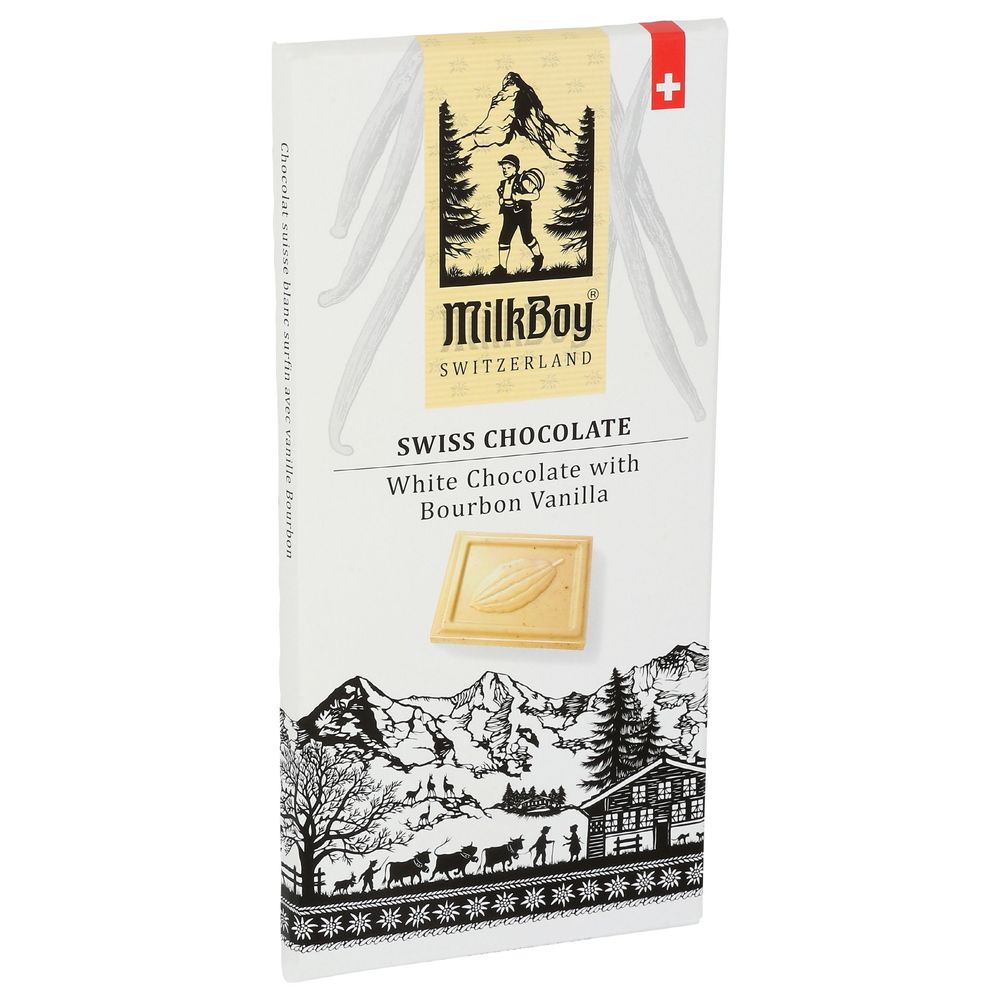 Milkboy Swiss White Chocolate Bourbon Vanilla Bar, 3.5 Ounce -- 10 Per Case