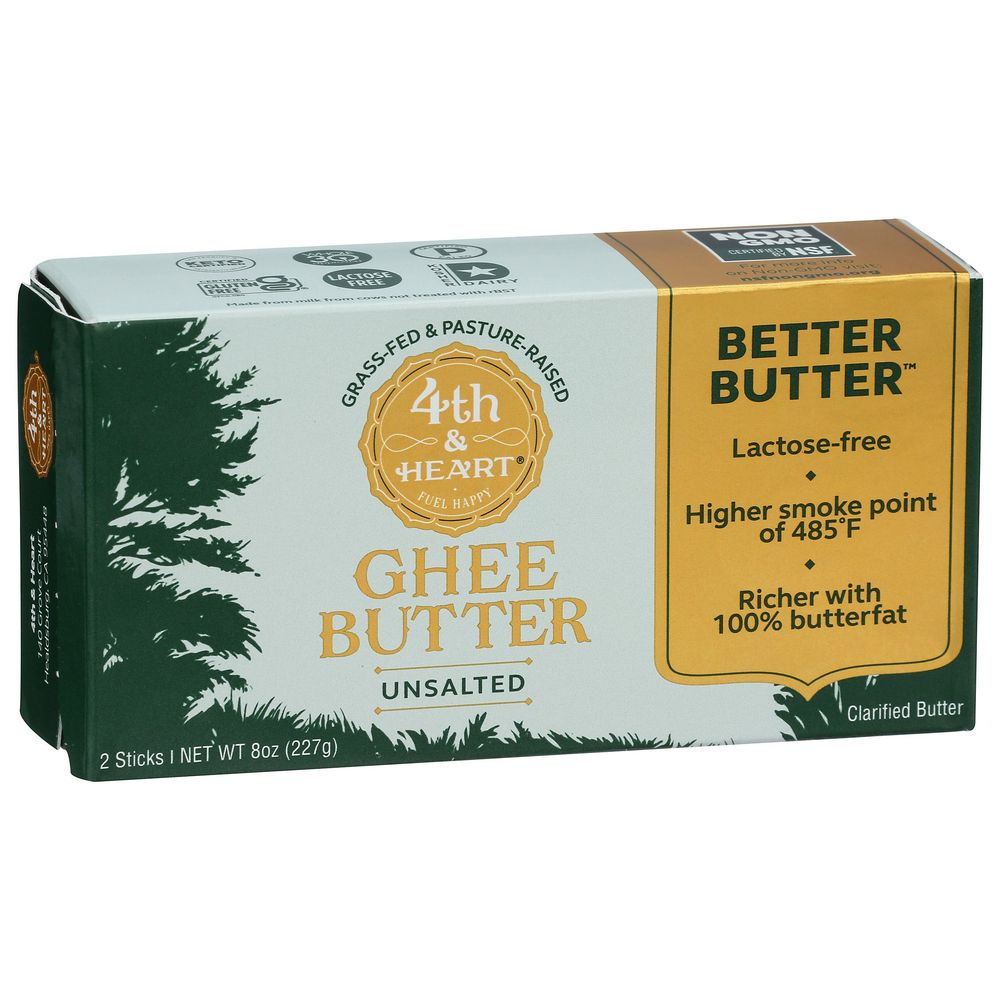 4th And Heart Unsalted Ghee Butter Stick, 8 Ounce -- 12 Per Case