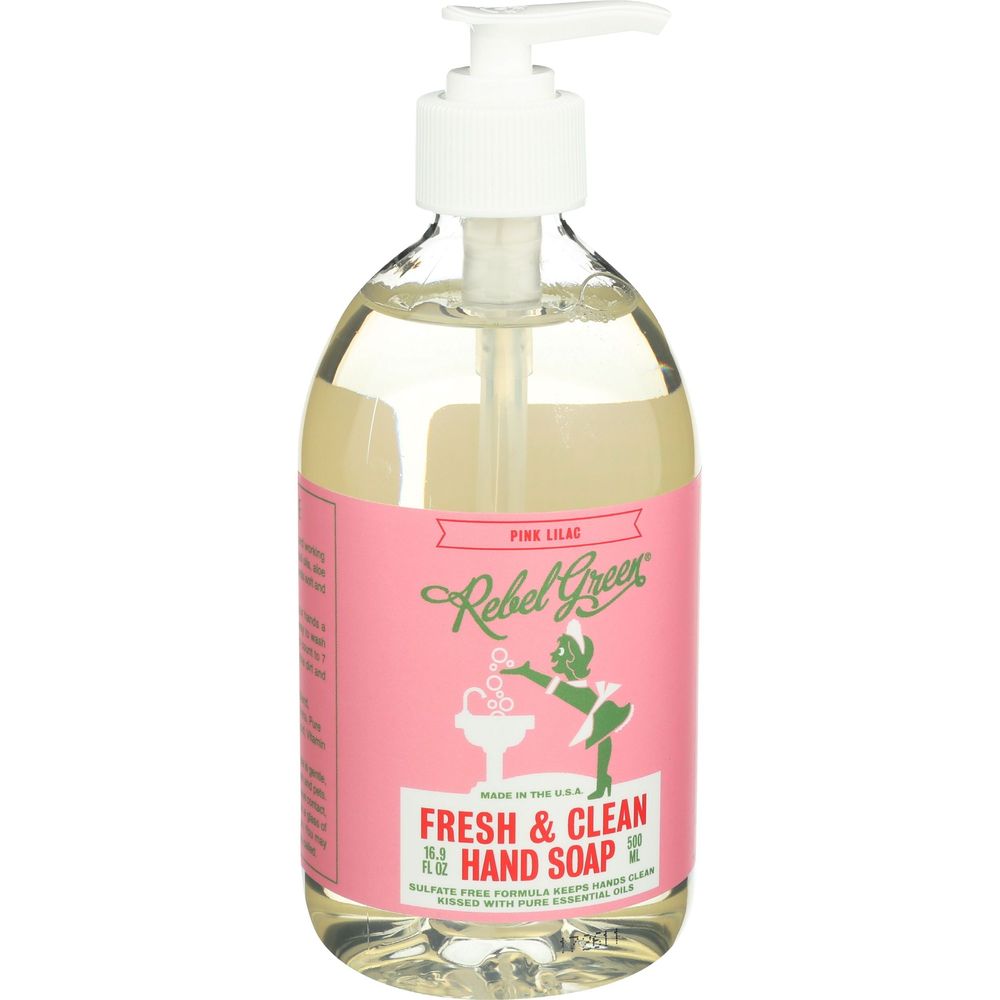 Rebel Green Pink Lilac Fresh And Clean Hand Soap, 16.9 Ounce -- 4 Per Case