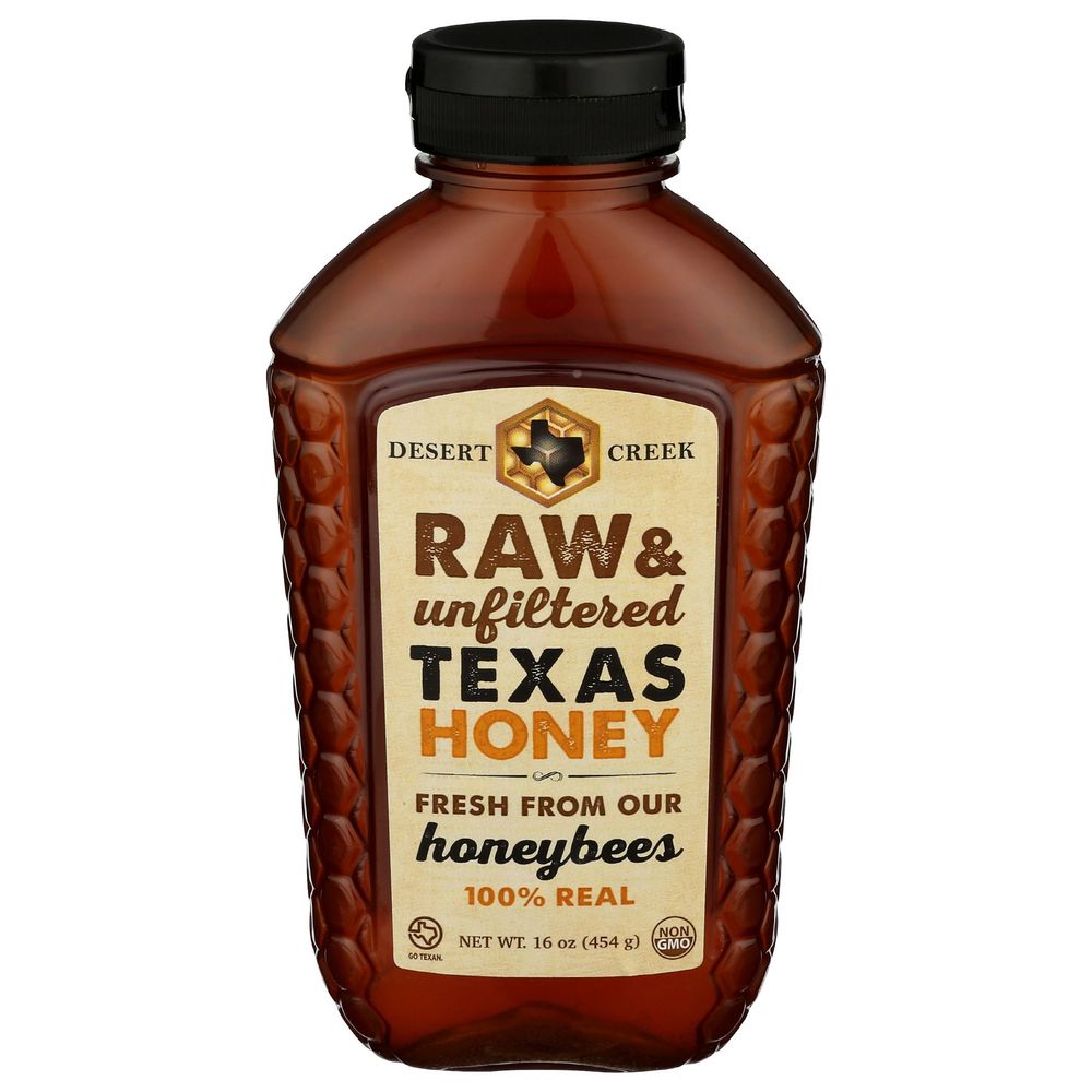 Desert Creek Raw and Unfiltered Texas Honey, 16 Fluid Ounce -- 6 per case