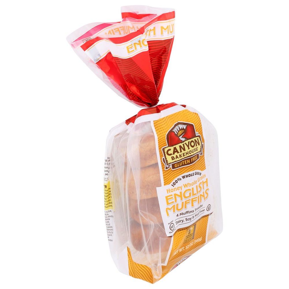 Canyon Bakehouse Gluten Free Honey Whole Grain English Muffin, 12 Ounce -- 6 Per Case