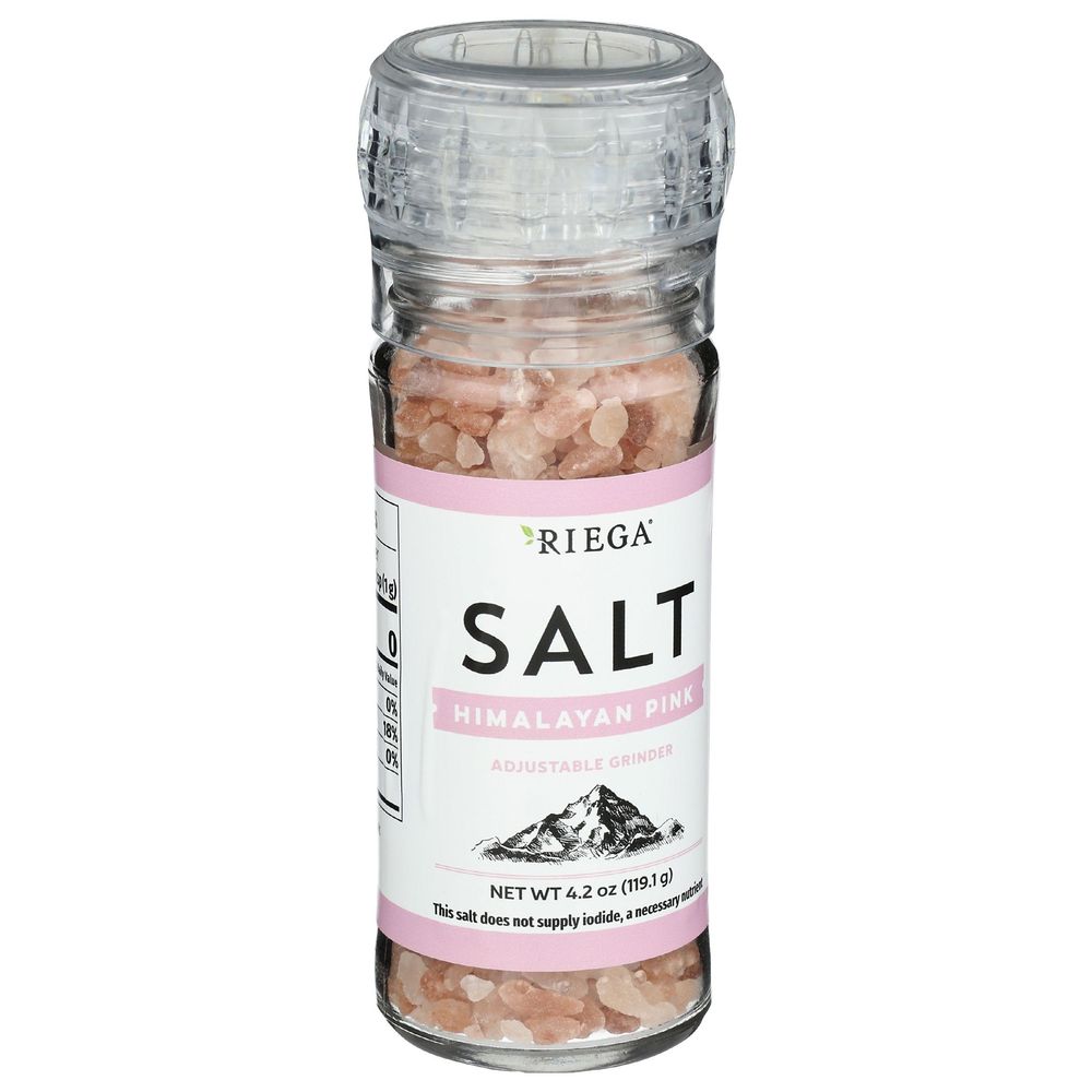 Riega Himalayan Pink Salt, 4.2 Ounce Grinder -- 8 Per Case