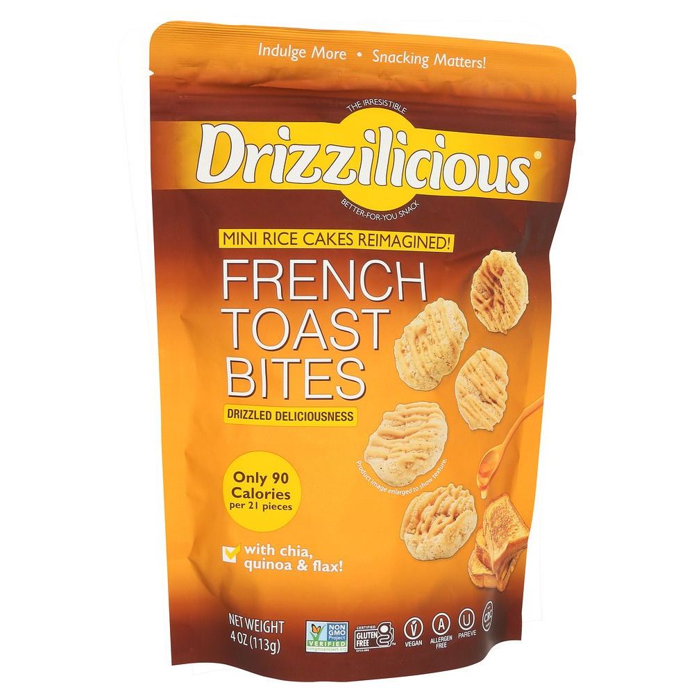 Drizzilicious Mini French Toast Bites Rice Cake, 4 Ounce -- 6 Per Case