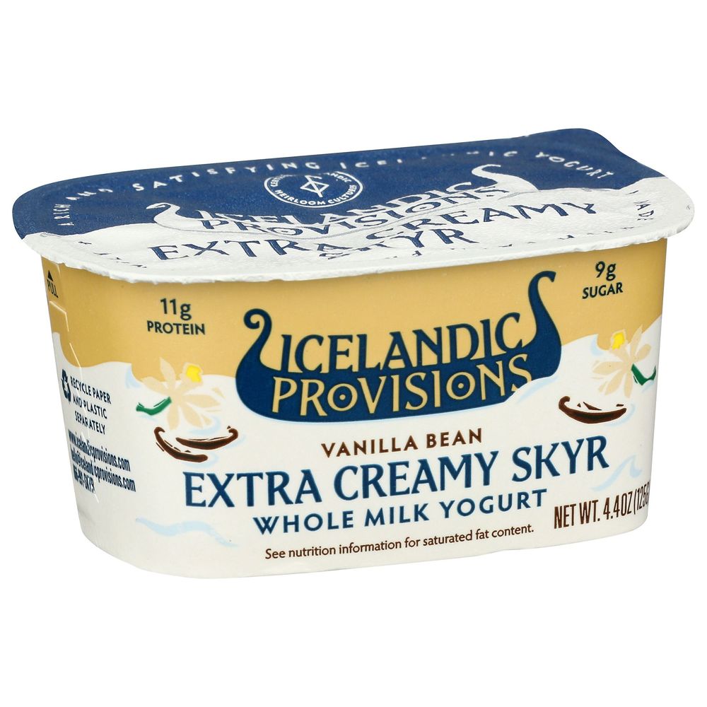 Icelandic Provisions Vanilla Bean Extra Creamy Skyr Yogurt, 4.4 Fluid Ounce -- 12 Per Case
