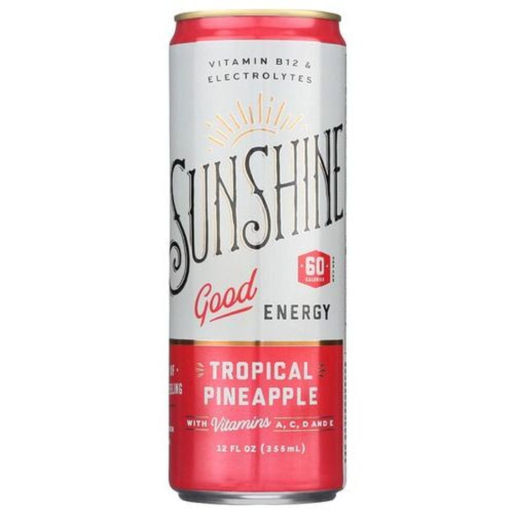 Sunshine Tropical Pineapple Energy Drink, 12 Fluid Ounce -- 12 Per Case
