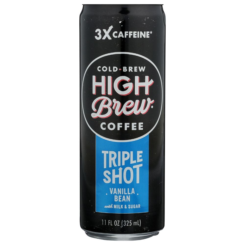 High Brew Triple Shot Vanilla Bean Cold Brew Coffee, 11 Fluid Ounce -- 12 Per Case