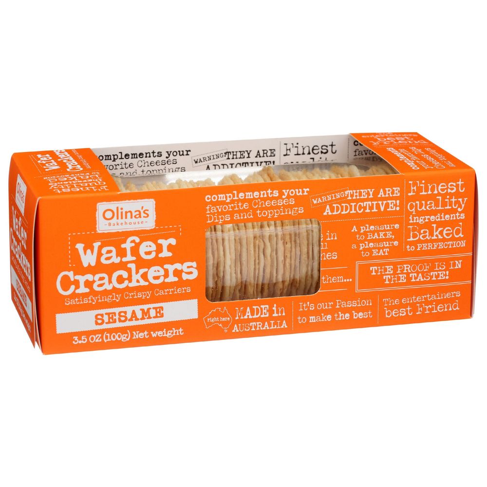 Olinas Bakehouse Sesame Wafer Crackers, 3.5 Ounce -- 12 Per Case