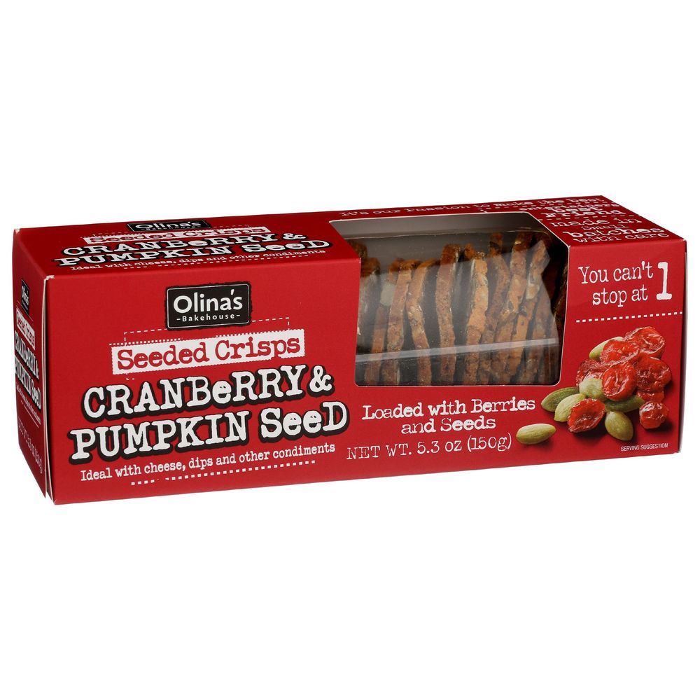 Olinas Bakehouse Cranberry And Pumpkin Seeded Crisps, 5.3 Ounce -- 12 Per Case