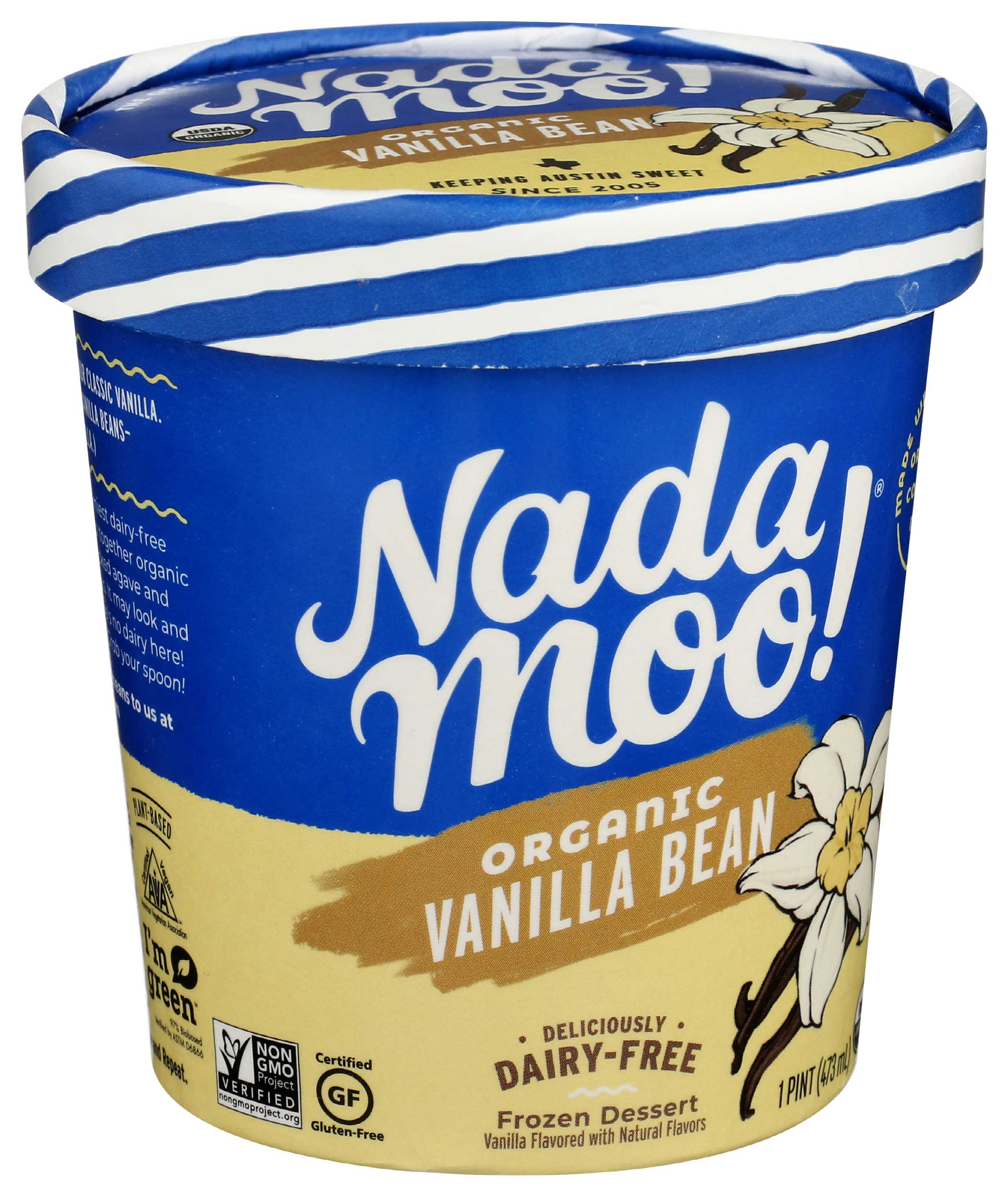 Nada Moo Organic Vanilla Dairy Free Dessert, 1 Pint -- 8 Per Case
