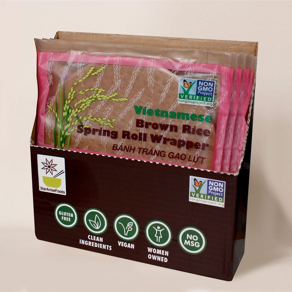 Star Anise Brown Rice Vietnamese Spring Roll Wrapper, 8 Ounce -- 6 Per Case