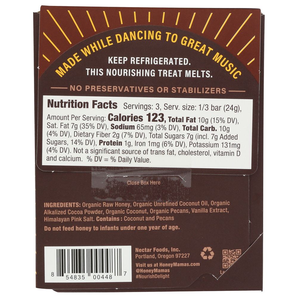 Honey Mamas Chocolate Cake Cocoa Truffle Bar, 2.5 Ounce