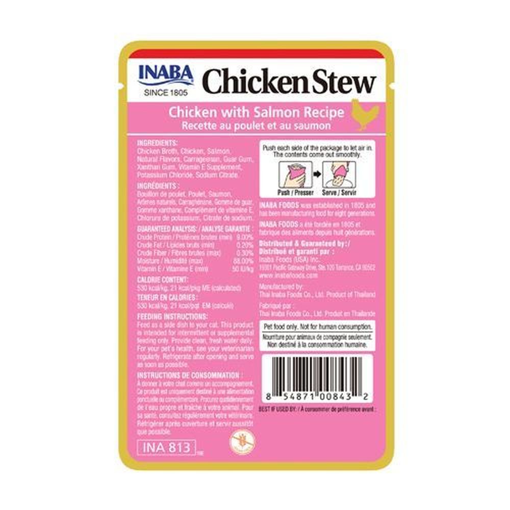Inaba Chicken Stew With Chicken And Salmon Recipe Cat Food, 1.4 Ounce -- 8 Per Case
