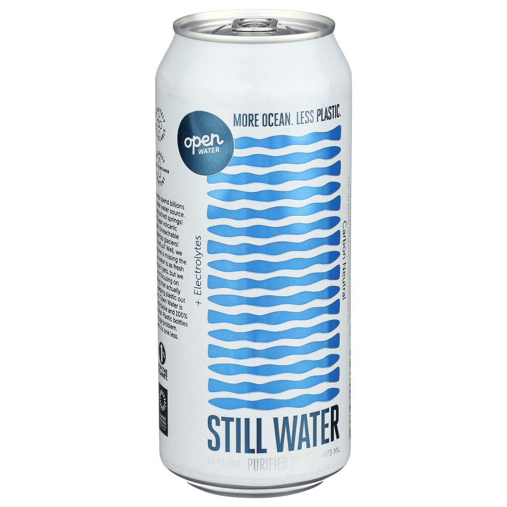 Open Water Unflavored Purified Still Water With Electrolytes, 16 Fluid Ounce -- 12 Per Case