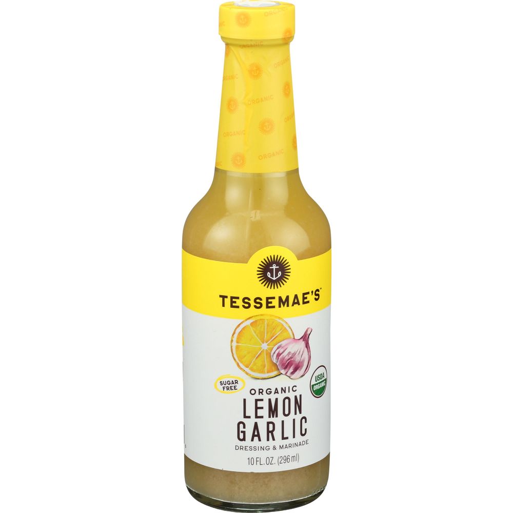 Tessemae's Organic Lemon Garlic Dressing And Marinade, 10 Fluid Ounce -- 6 Per Case