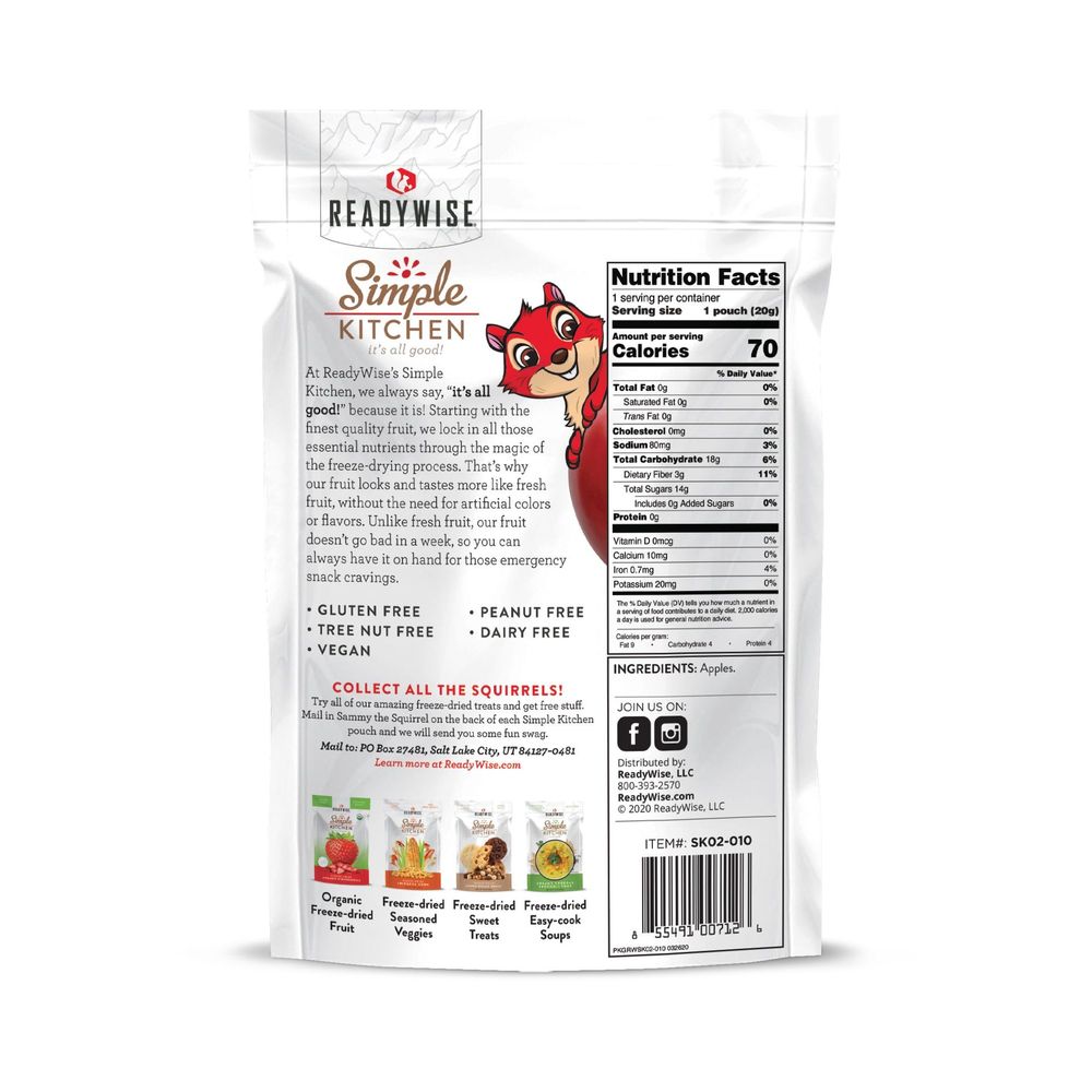 Simple Kitchen Freeze Dried Sweet Apples, 0.7 Ounce -- 6 Per Case