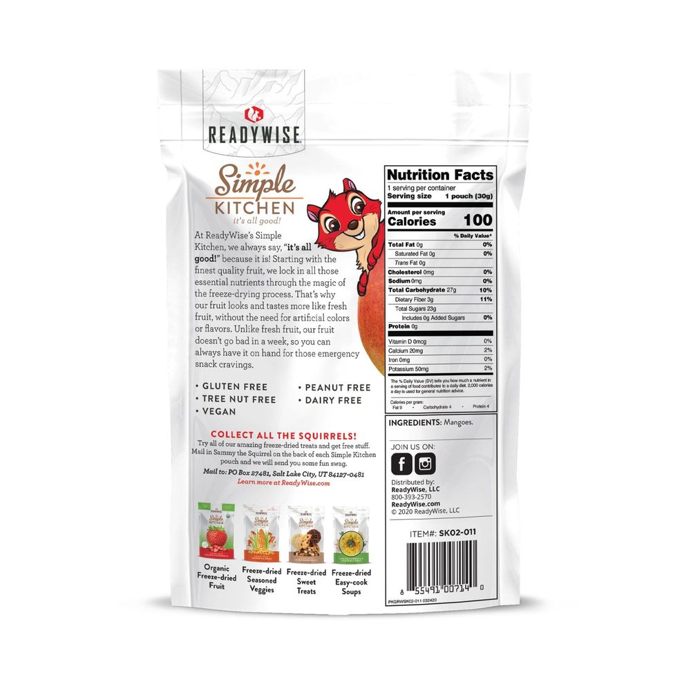 Simple Kitchen Freeze-dried Mangoes, 1.05 Ounce -- 6 Per Case