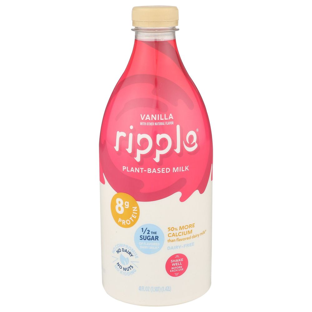 Ripple Dairy Free Vanilla Milk, 48 Fluid Ounce -- 6 Per Case