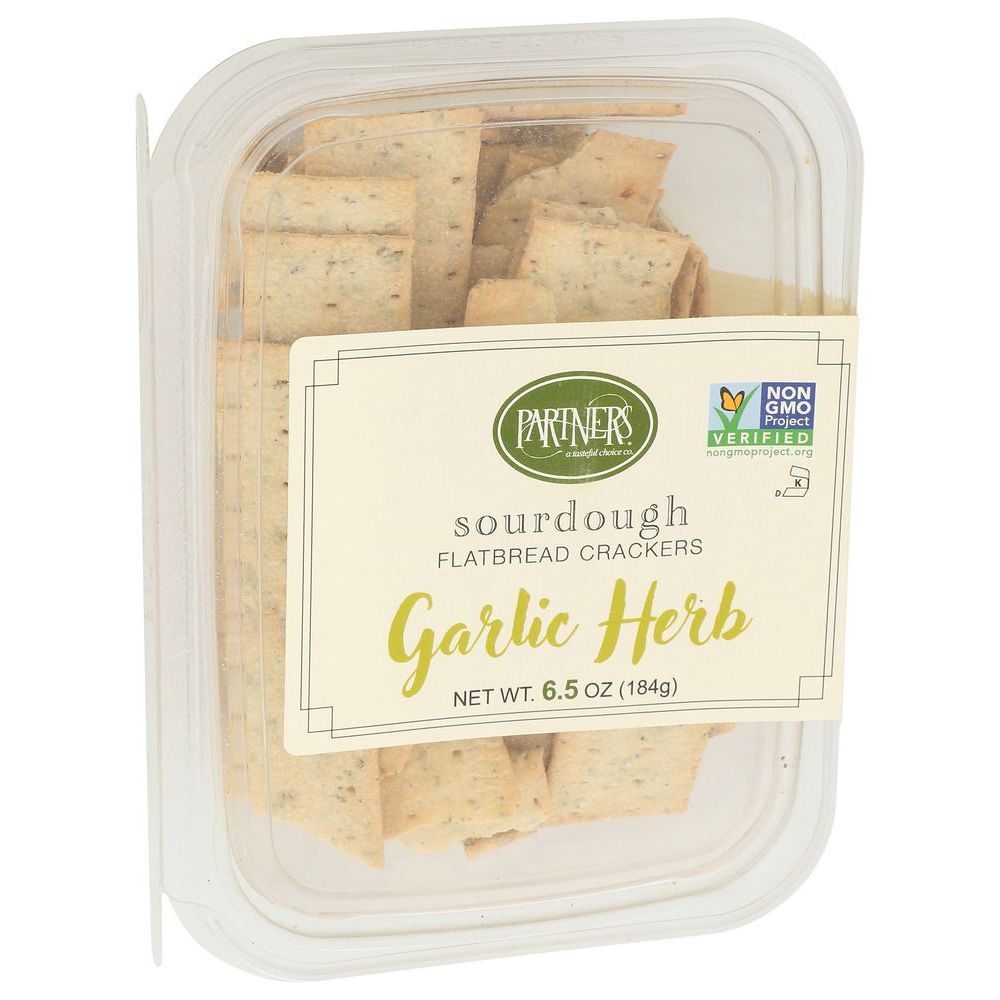 Partners Garlic Herb Sourdough Flatbread Cracker, 6.5 Ounce -- 8 Per Case