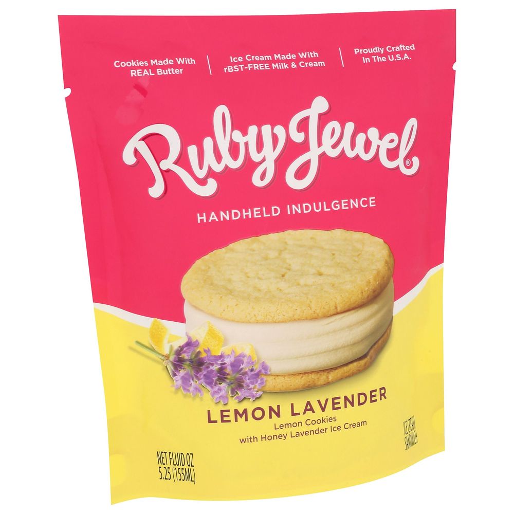 Ruby Jewel Lemon Lavender Ice Cream Sandwiches, 5.25 Ounce -- 10 Per Case