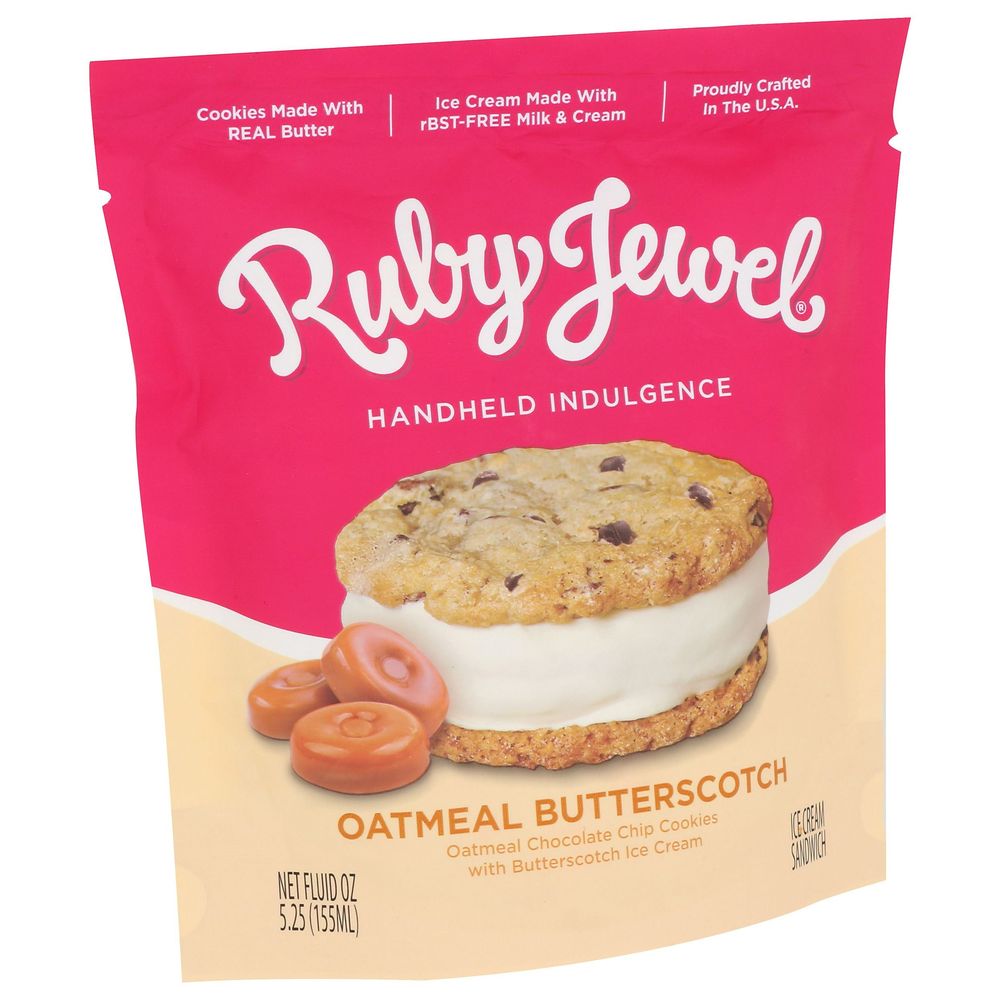 Ruby Jewel Oatmeal Butterscotch Ice Cream Sandwiches, 5.25 Ounce -- 10 Per Case