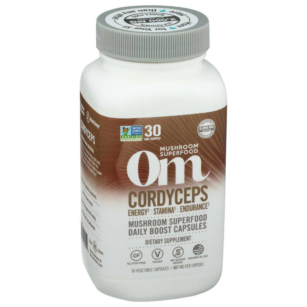 Om Cordyceps Mushroom Superfood Daily Boost Capsules - 90 count per pack