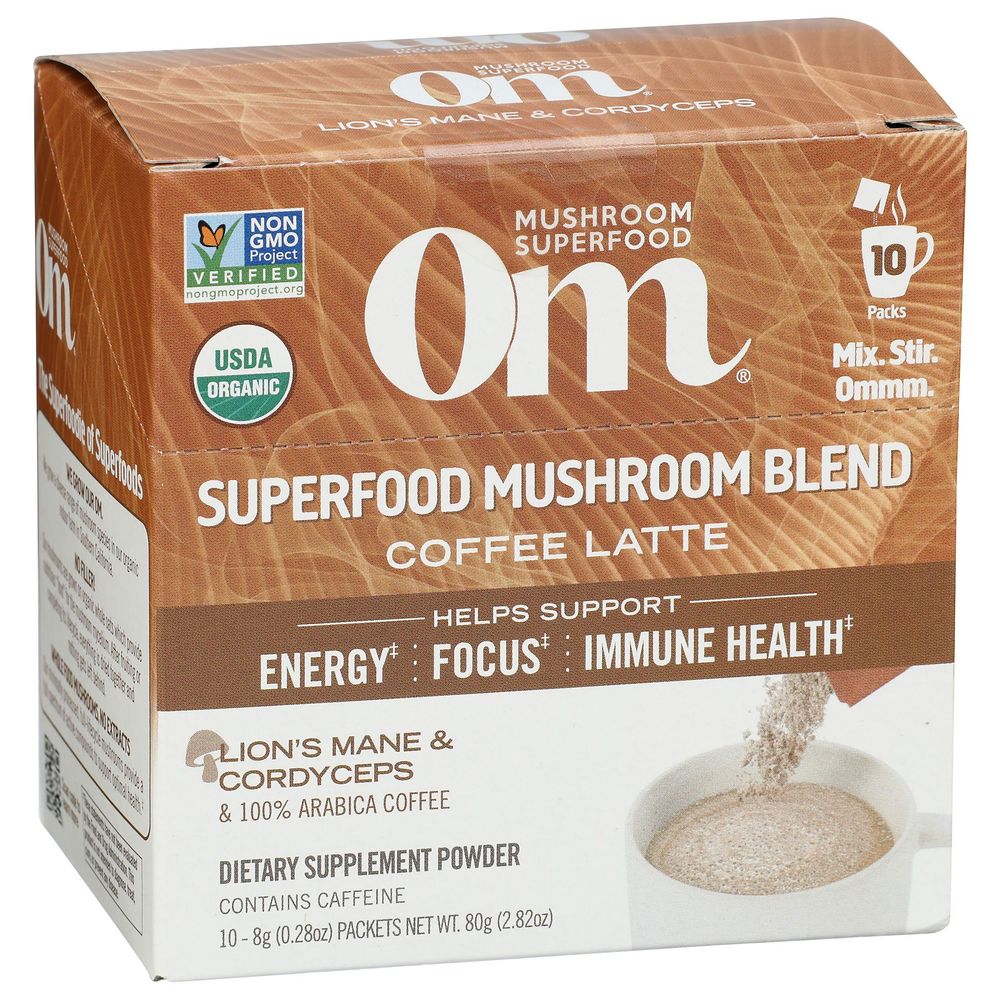 Om Coffee Latte Superfood Mushroom Blend, 2.82 Ounce