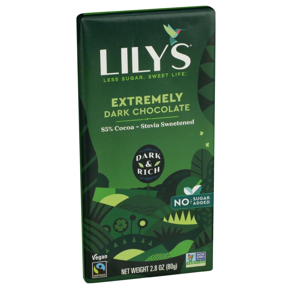Lily's Barra De Chocolate Extremadamente Oscuro Con 85 Por Ciento De Cacao, 2.8 Onzas -- 12 Por Caja