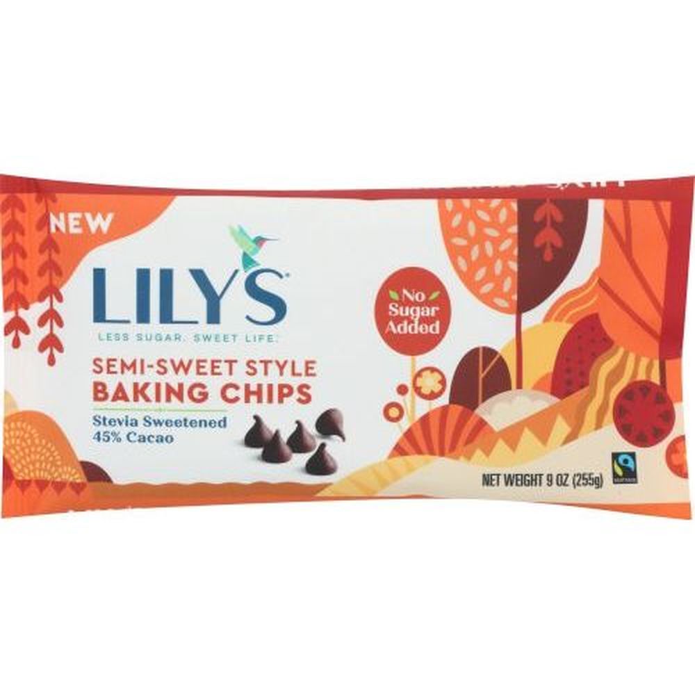 Lily's Semi Sweet Style Chocolate Baking Chips, 9 Ounce -- 12 Per Case