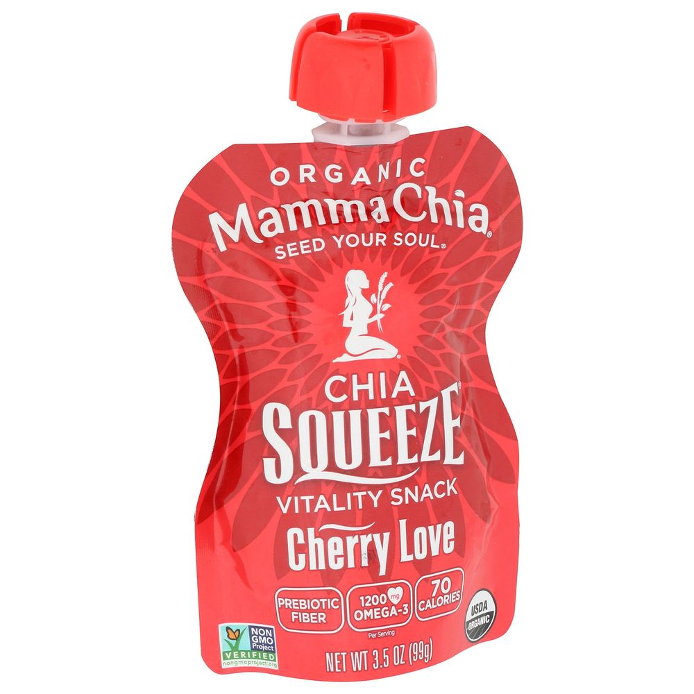 Mamma Chia Organic Cherry Love Vitality Chia Squeeze, 3.5 Ounce -- 8 Per Case