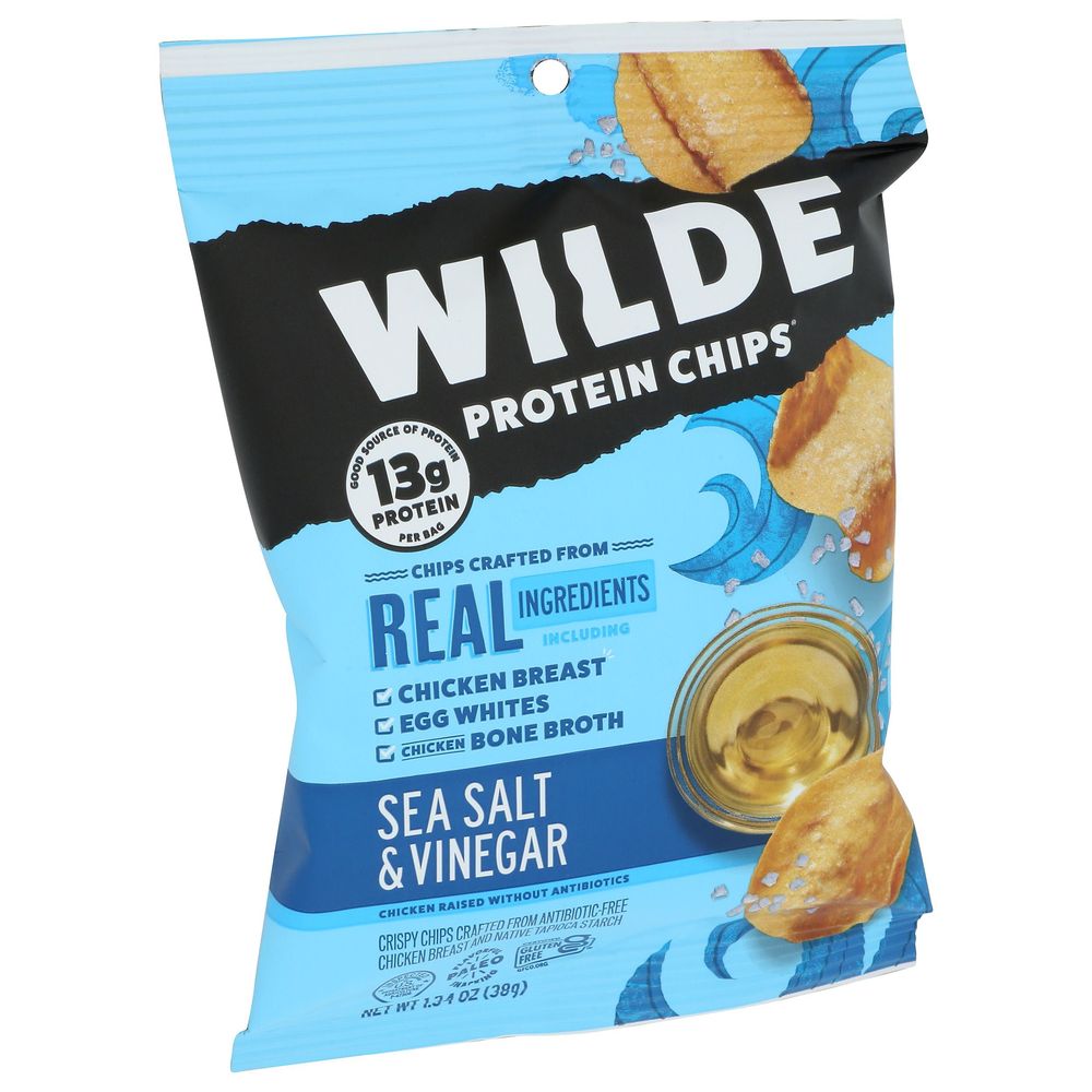 Wilde Snacks Wilde Sea Salt And Vinegar Protein Chips, 5.4 Ounce -- 8 Per Case