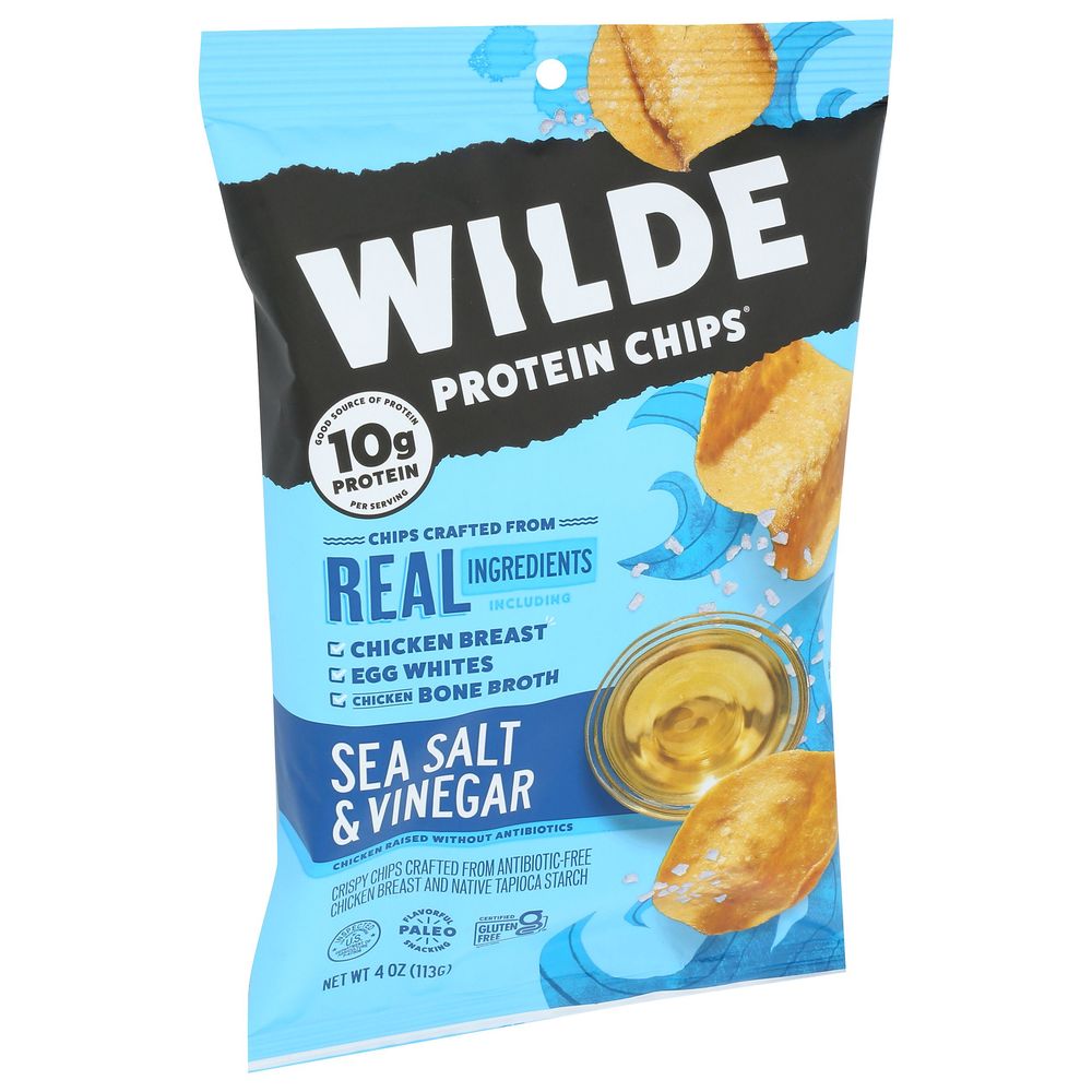 Wilde Sea Salt And Vinegar Protein Chips, 4 Ounce -- 12 Per Case