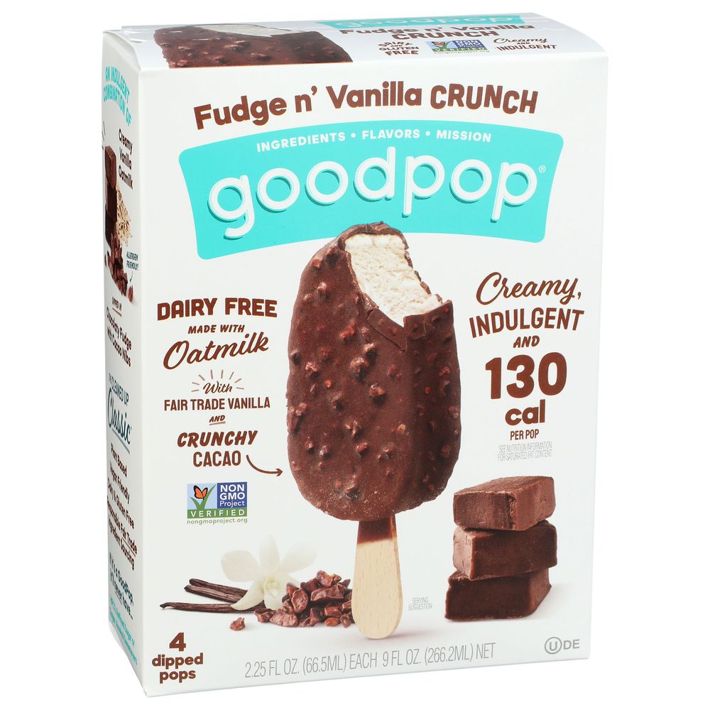 Goodpop Fudge N Vanilla Crunch Pop, 2.25 Ounce -- 32 Per Case
