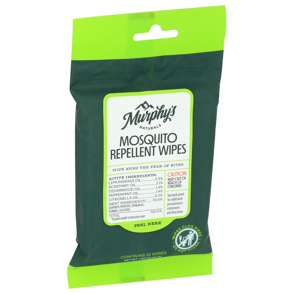 Murphys Naturals Mosquito Repellent Wipes, 10 Count -- 6 Per Case
