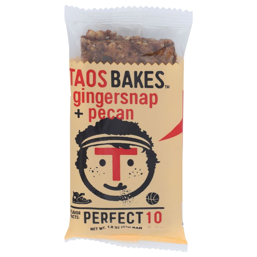 Taos Bakes Perfect 10 Gingersnap And Pecan Bar, 1.8 Ounce -- 12 Per Case