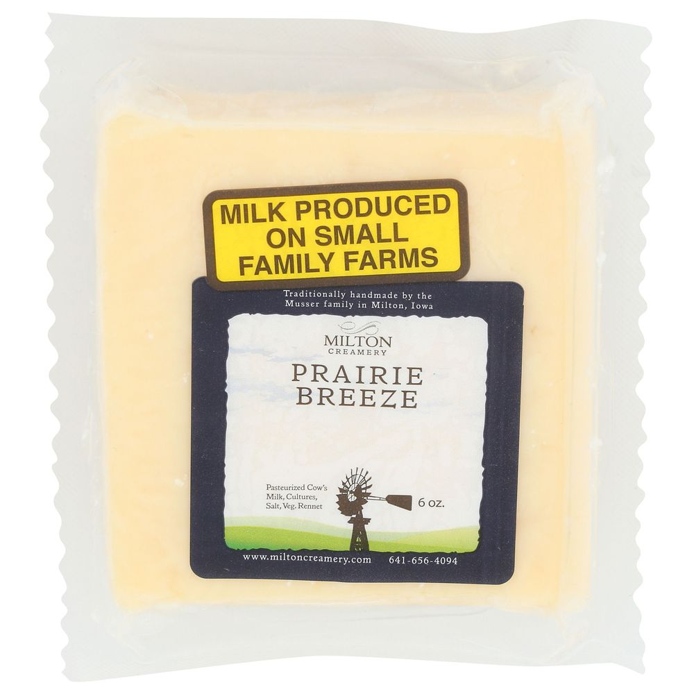 Milton Creamery Prairie Breeze Cheddar Cheese, 6 Ounce 12 per case
