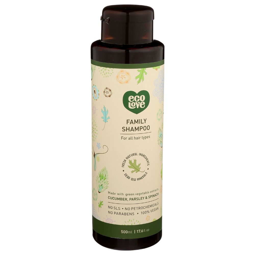Ecolove Green Vegetables Family Shampoo For All Hair Types, 17.6 Ounce