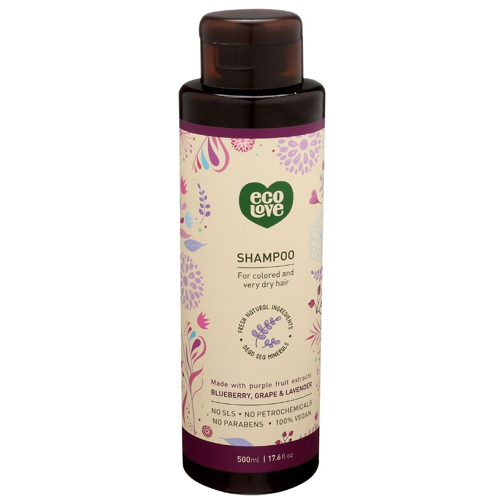 Ecolove Purple Fruit Shampoo For Colored And Very Dry Hair, 17.6 Ounce