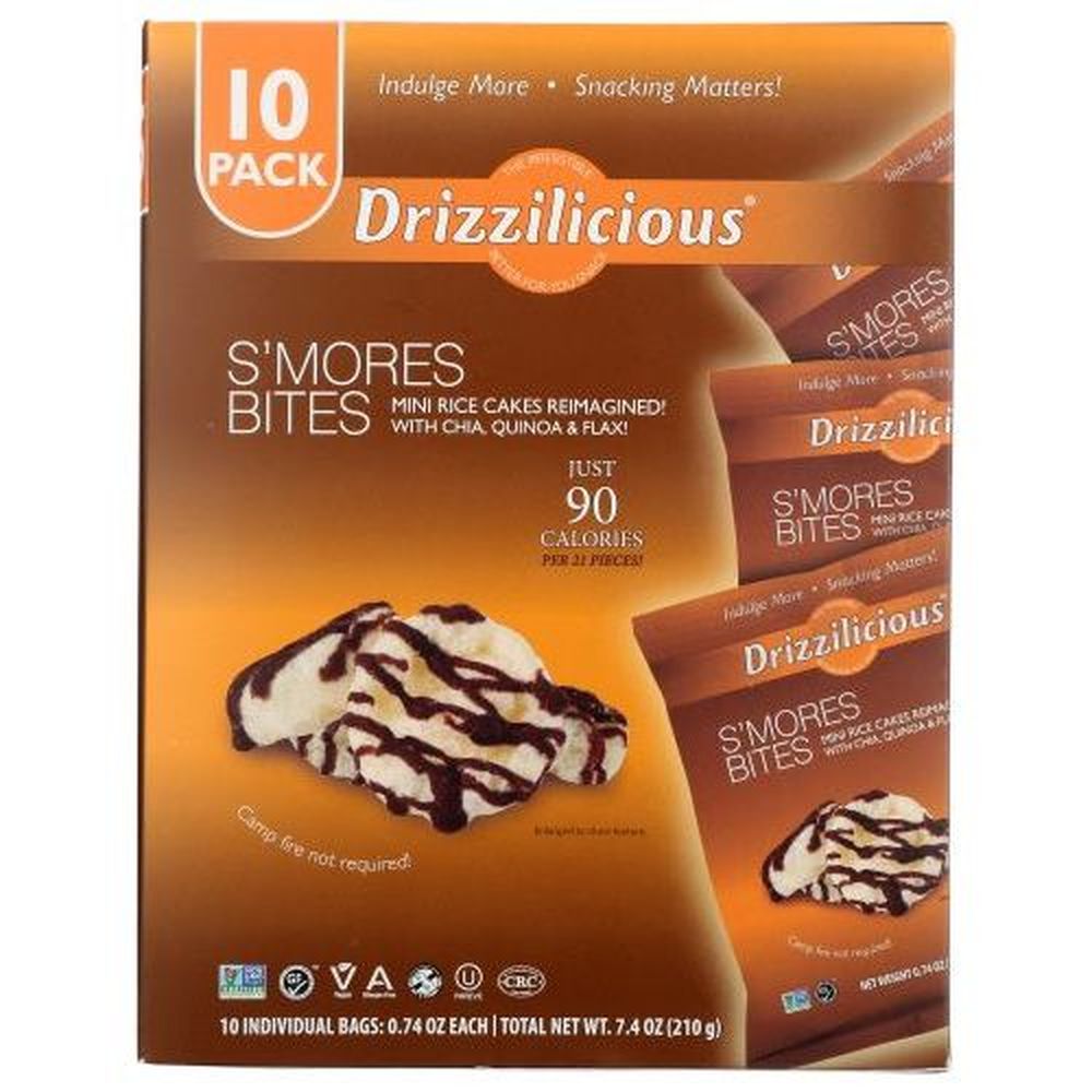 Drizzilicious S'mores Bites Mini Rice Cake, 0.74 Ounce -- 6 Per Case