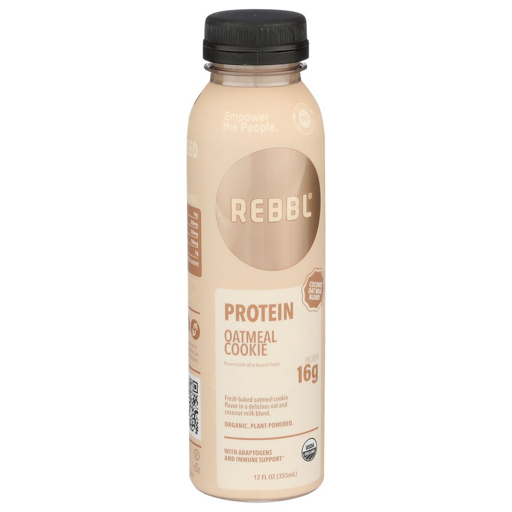 Rebbl Organic Oatmeal Cookie Protein Beverage, 12 Fluid Ounce -- 12 Per Case