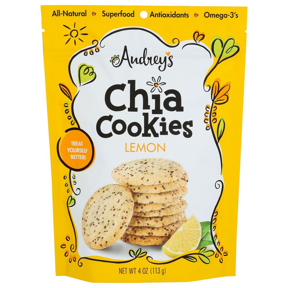 Audreys Lemon Chia Cookie, 4 Ounce -- 6 Per Case