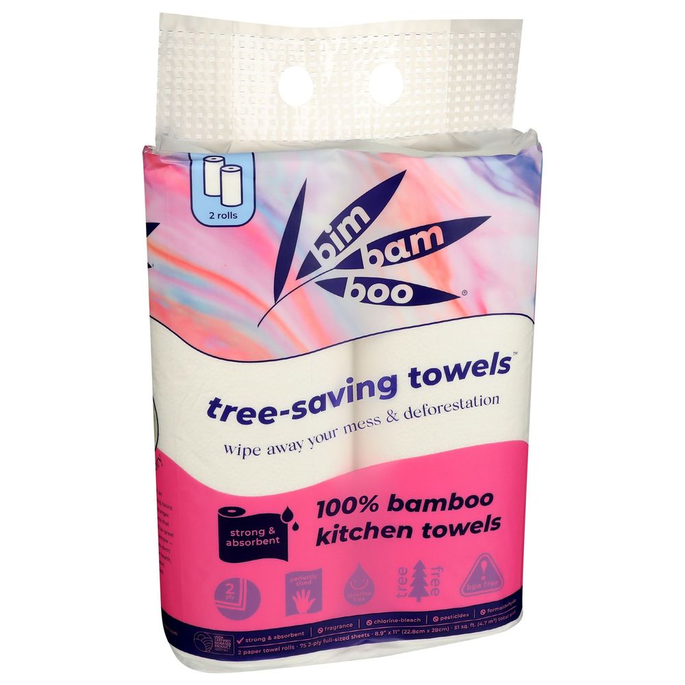 Bim Bam Boo 2 Ply Paper Towel, 2 Count -- 8 Per Case