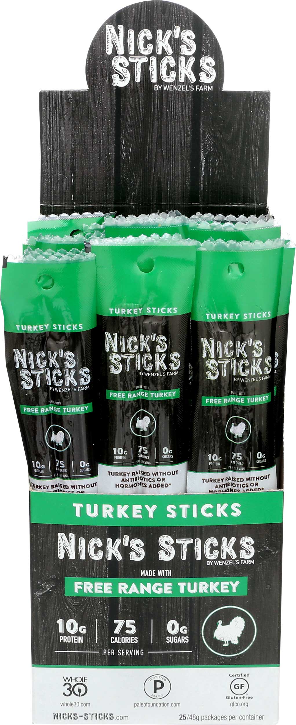 Nick's Sticks Free Range Turkey Sticks, 1.7 Ounce -- 25 Per Case